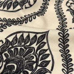 Mayfair (Slub Print) Table Runner in Black / Taupe