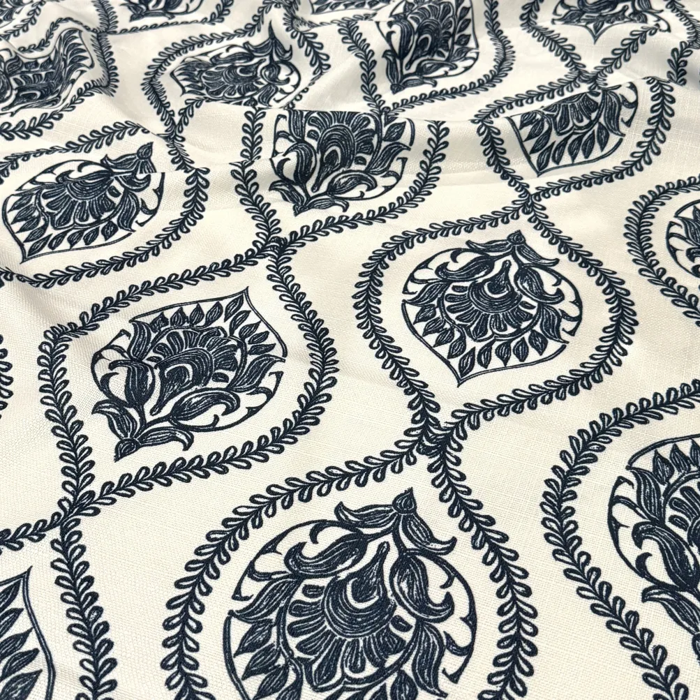 Mayfair (Slub Print) Table Runner in Navy