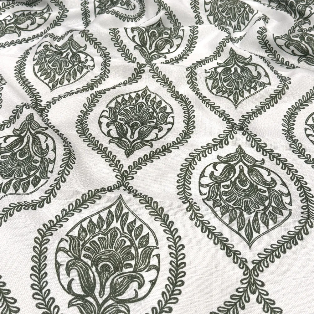 Mayfair (Slub Print) Table Runner in Willow Green