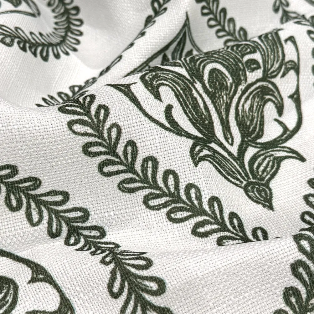 Mayfair (Slub Print) Table Runner in Willow Green