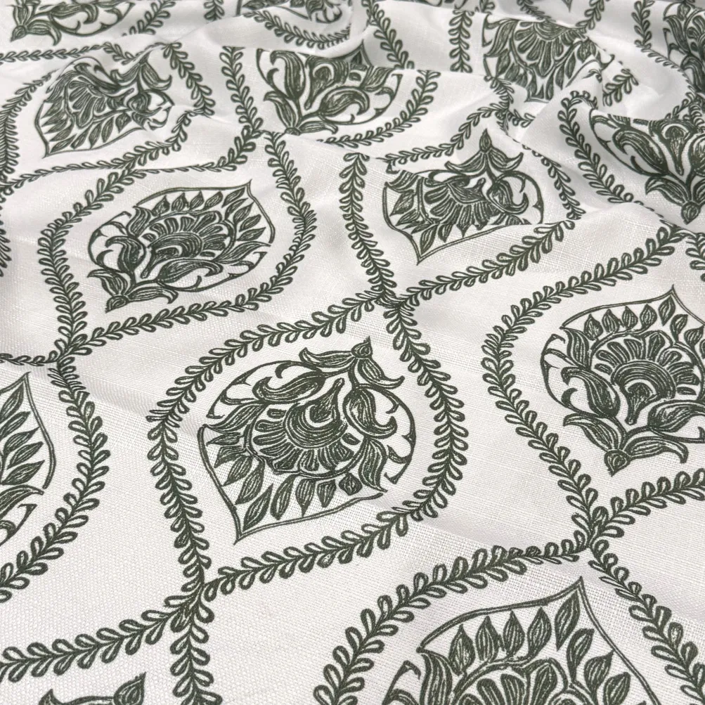 Mayfair (Slub Print) Table Runner in Willow Green