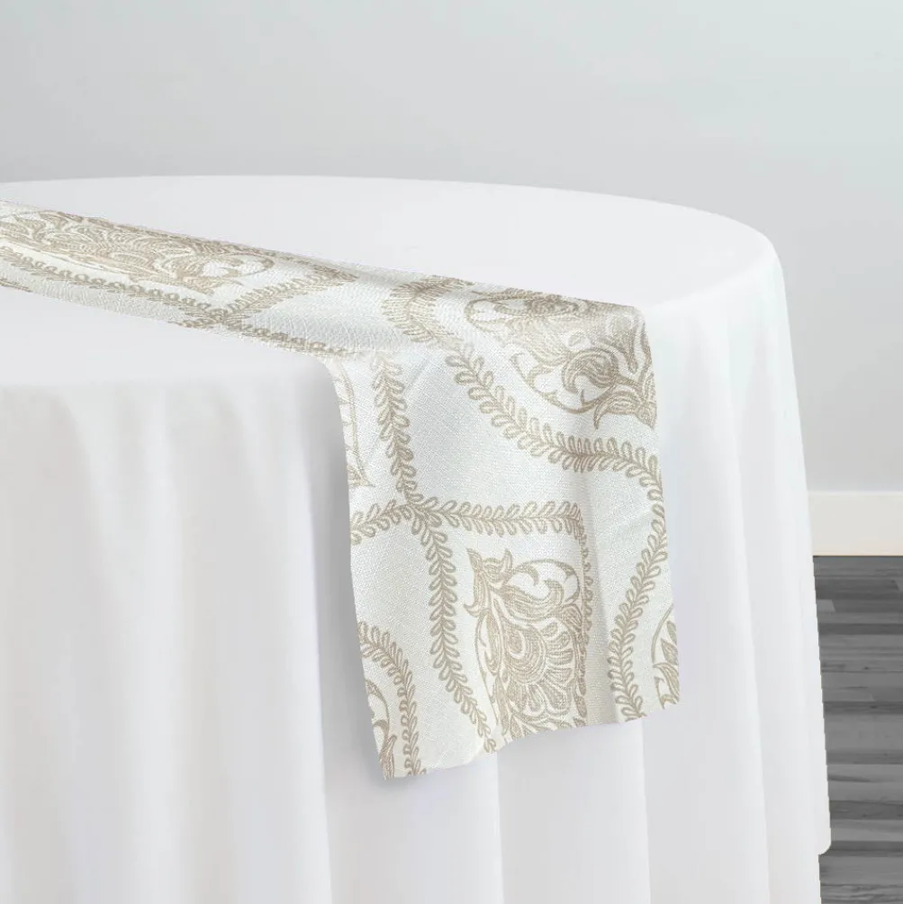 Mayfair (Slub Print) Table Runner in Taupe