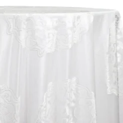 Medallion Jacquard Sheer Table Linen in White