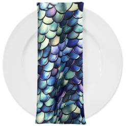 Mermaid (Poly Print) Table Napkin in Azure