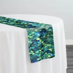 Mermaid (Poly Print) Table Runner in Emerald
