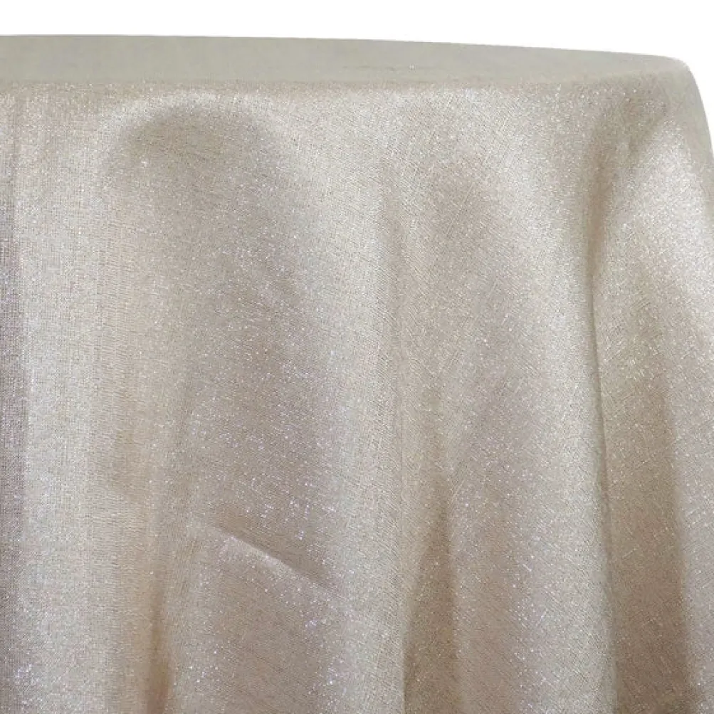 Metallic Burlap Table Linen in Champagne/Silver