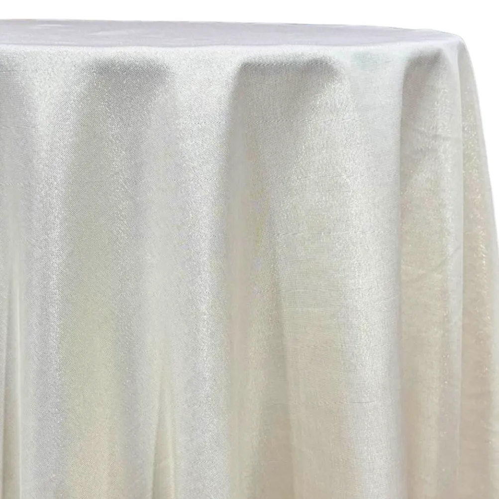Metallic Burlap Table Linen in Ivory/Gold