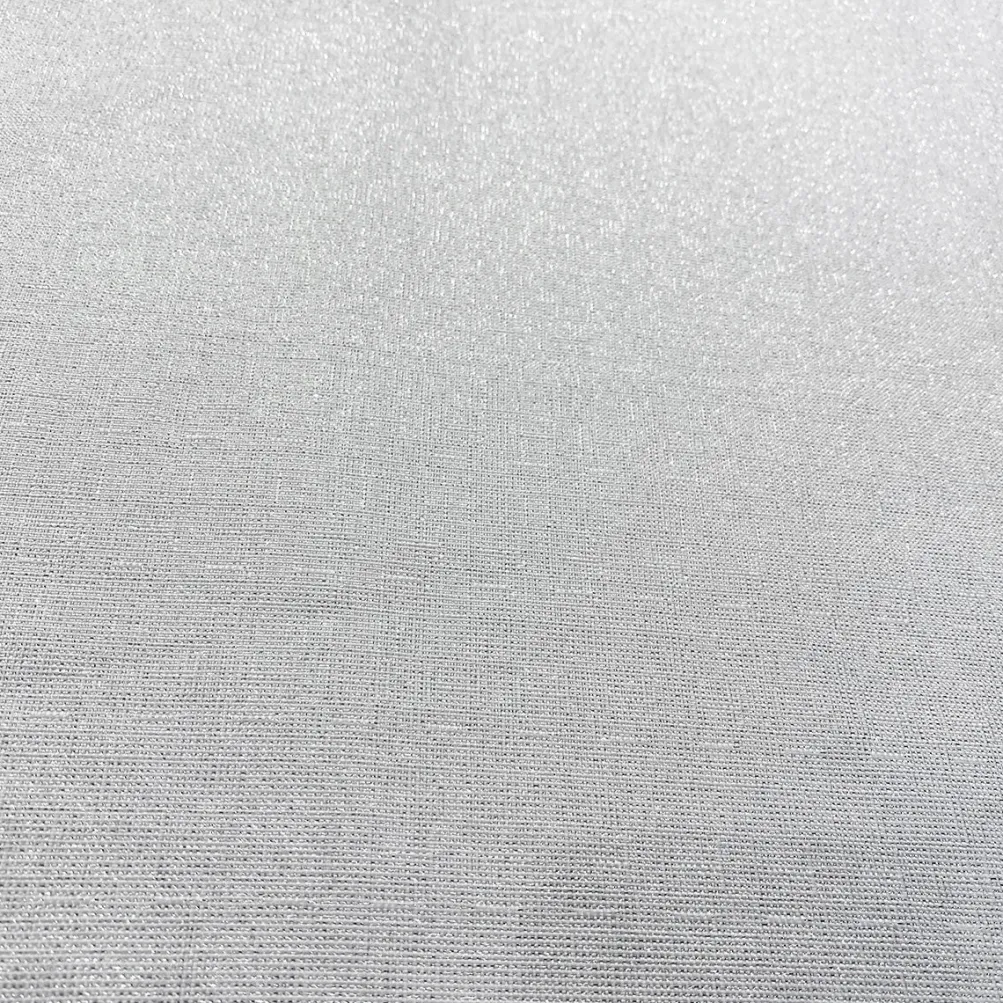 Metallic Burlap Table Linen in White/Silver