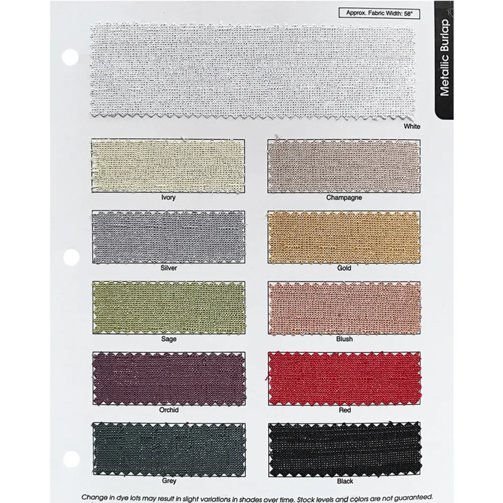 Metallic Burlap Table Linen in Silver/Silver