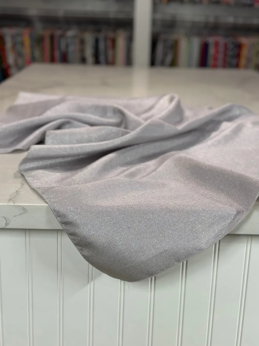 Metallic Burlap Table Linen in Silver/Silver