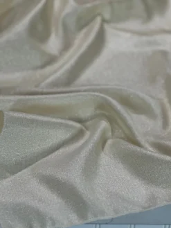 Metallic Burlap Table Linen in Ivory/Silver