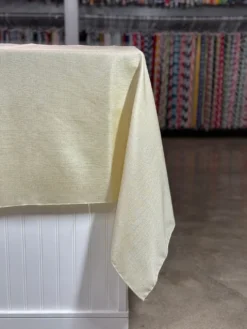 Metallic Burlap Table Linen in Ivory/Silver