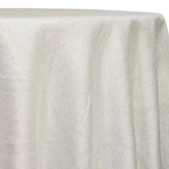 Metallic Burlap Table Linen in Ivory/Silver