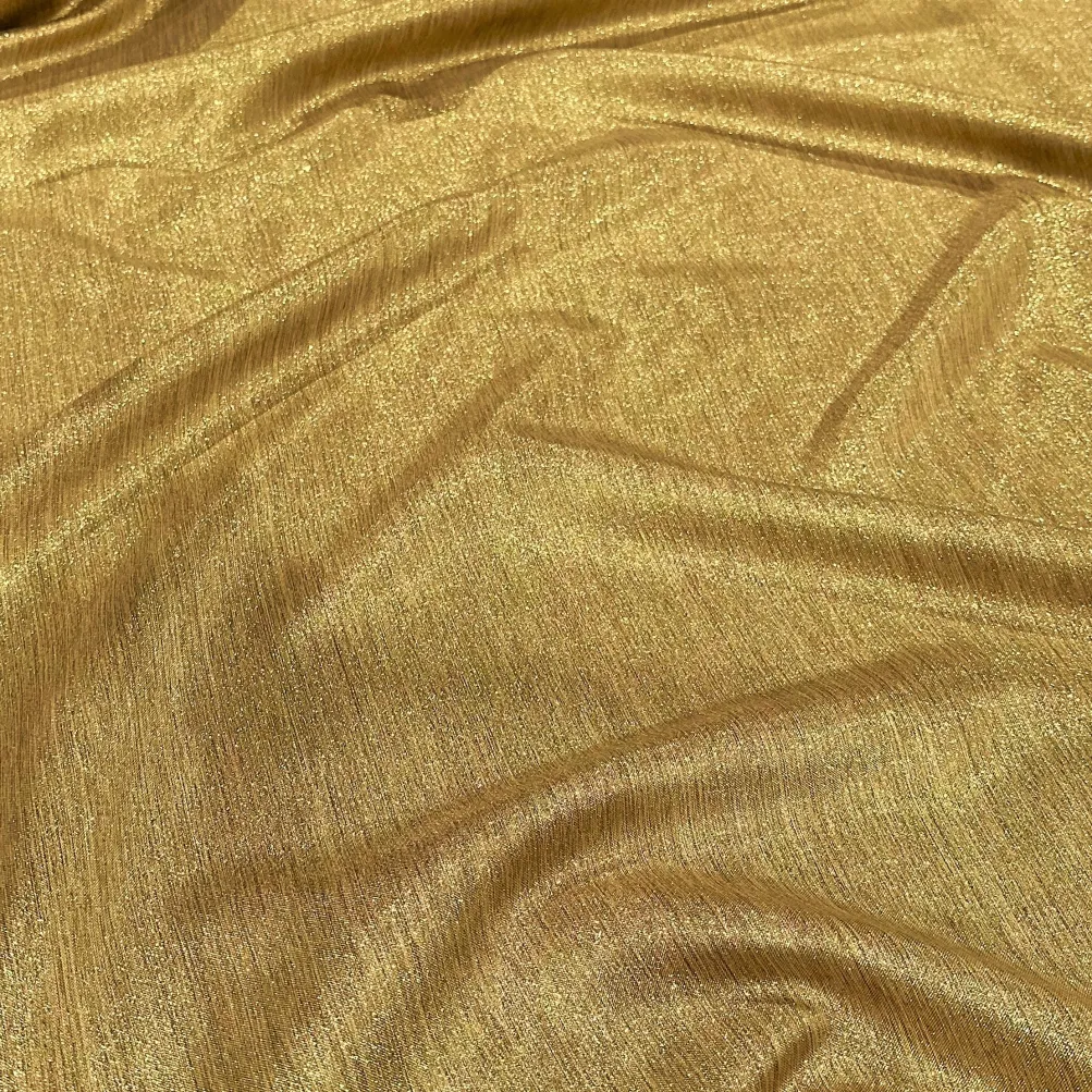 Metallic Burlap Table Linen in Gold/Gold