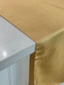 Metallic Burlap Table Linen in Gold/Silver