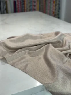 Metallic Burlap Table Linen in Khaki/Gold