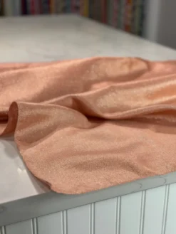 Metallic Burlap Table Linen in Blush/Silver