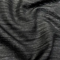 Metallic Burlap Table Linen in Black/Silver
