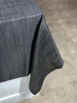 Metallic Burlap Table Linen in Black/Silver