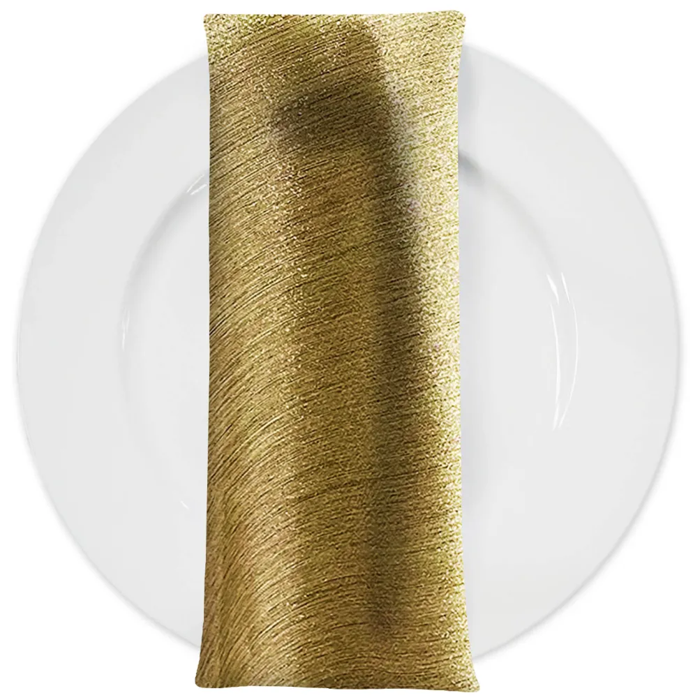 Metallic Burlap Table Napkins in Gold/Gold