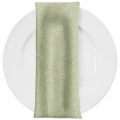 Metallic Burlap Table Napkins in Sage/Gold