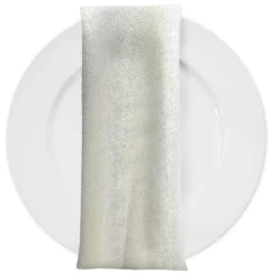 Metallic Burlap Table Napkins in Ivory/Gold