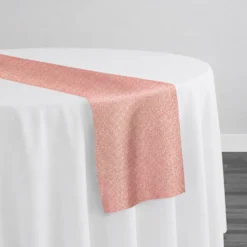 Metallic Burlap Table Runner in Pink/Gold