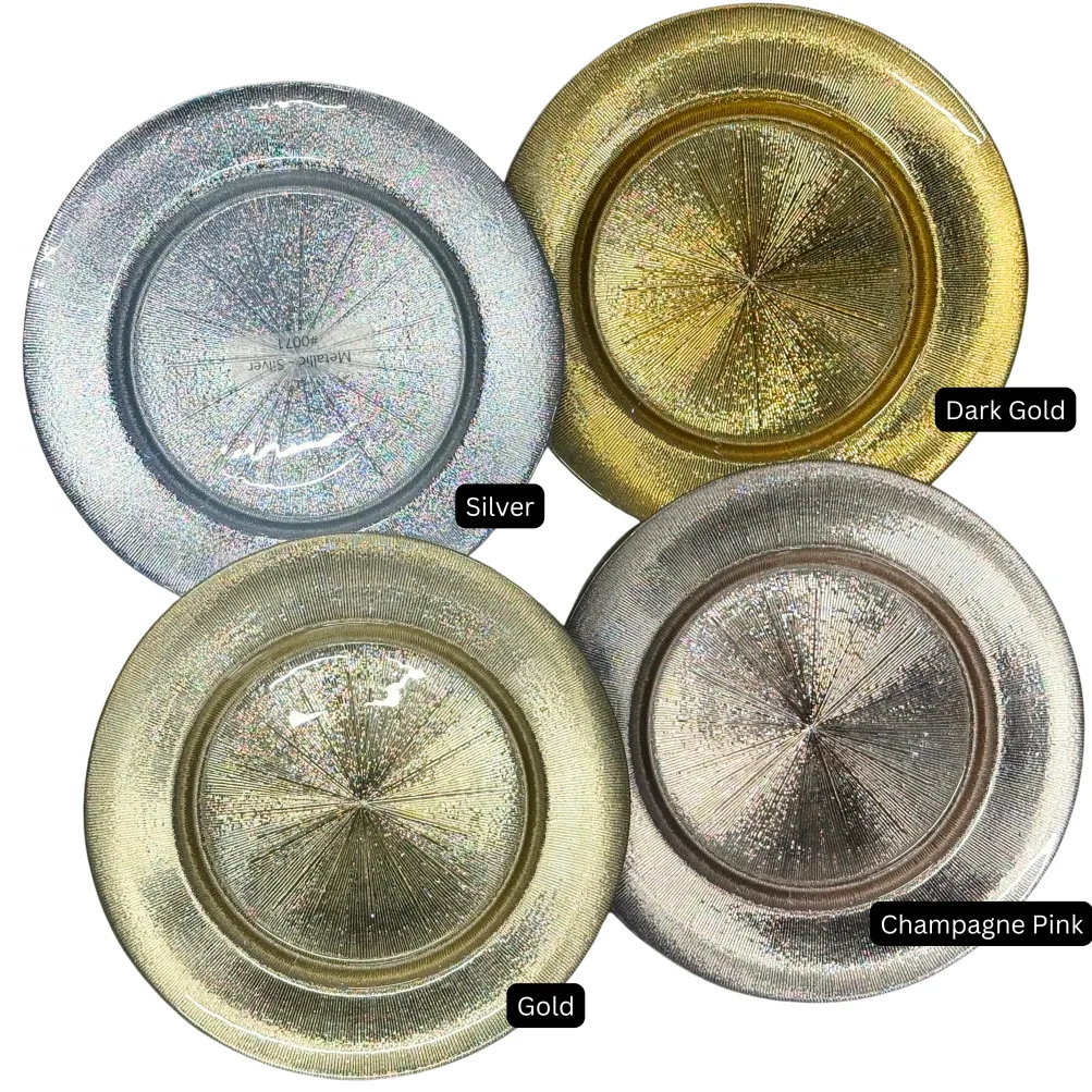 Metallic - Glass Charger Plate in Gold (Item # 0071)