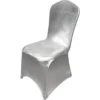 Metallic Spandex Banquet Chair Cover in Silver