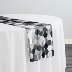 Metro Jacquard (Reversible) Table Runner in Charcoal