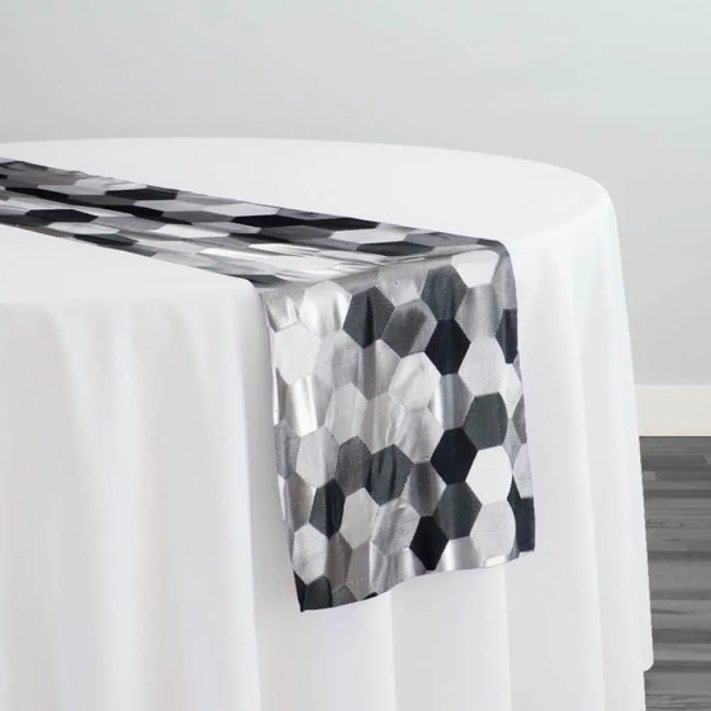 Metro Jacquard (Reversible) Table Runner in Charcoal