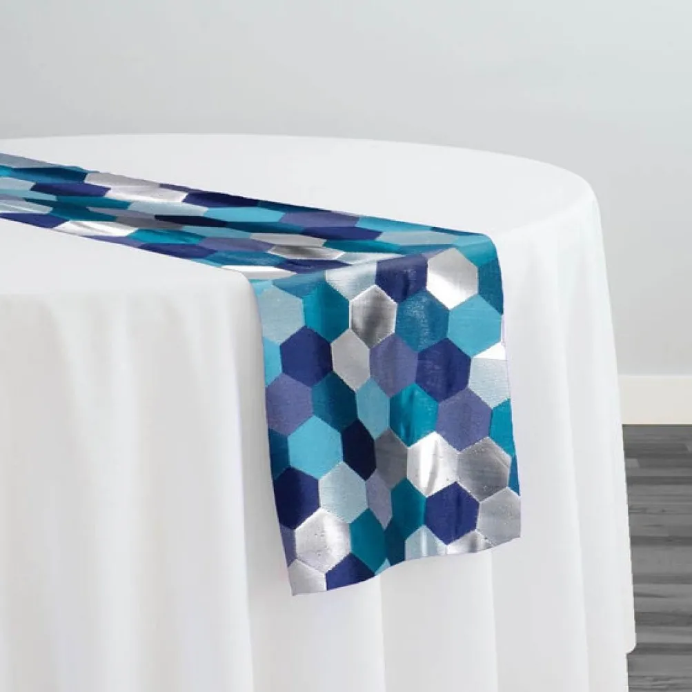 Metro Jacquard (Reversible) Table Runner in Blue
