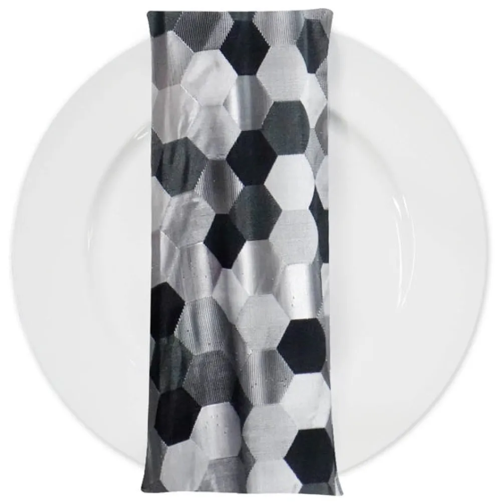 Metro Jacquard (Reversible) Table Napkin in Charcoal