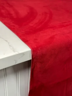 Microfiber Suede Table Linen in Red