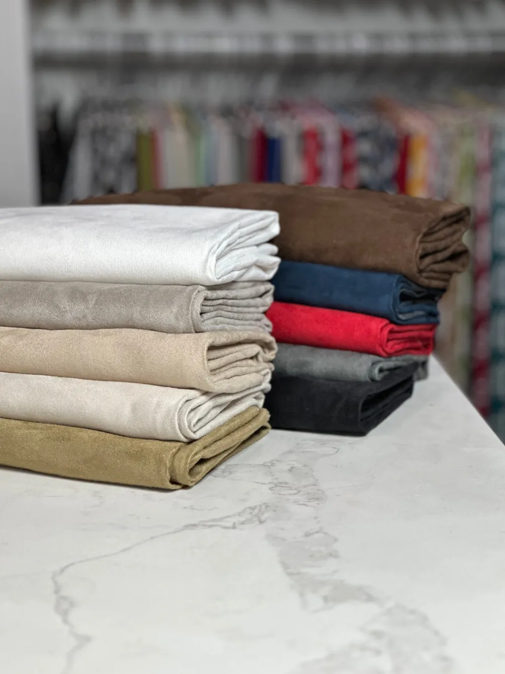 Microfiber Suede Table Linen in Ivory