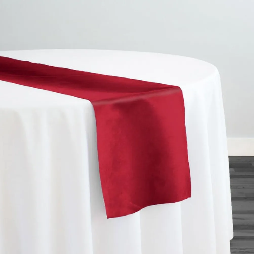 Microfiber Suede Table Runner in Red