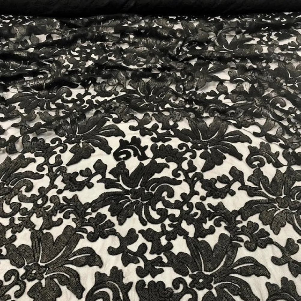Milan Lace Table Linen in Black
