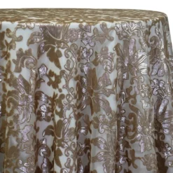 Milan Lace Table Linen in Champagne