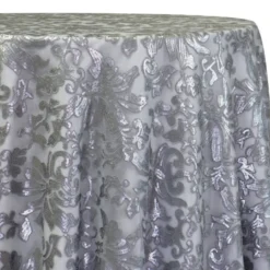 Milan Lace Table Linen in Silver