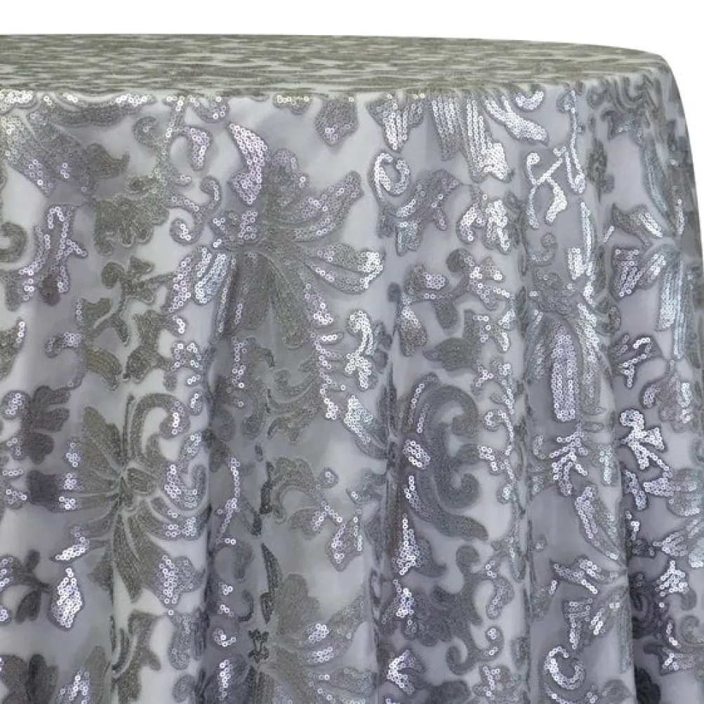 Milan Lace Table Linen in Silver