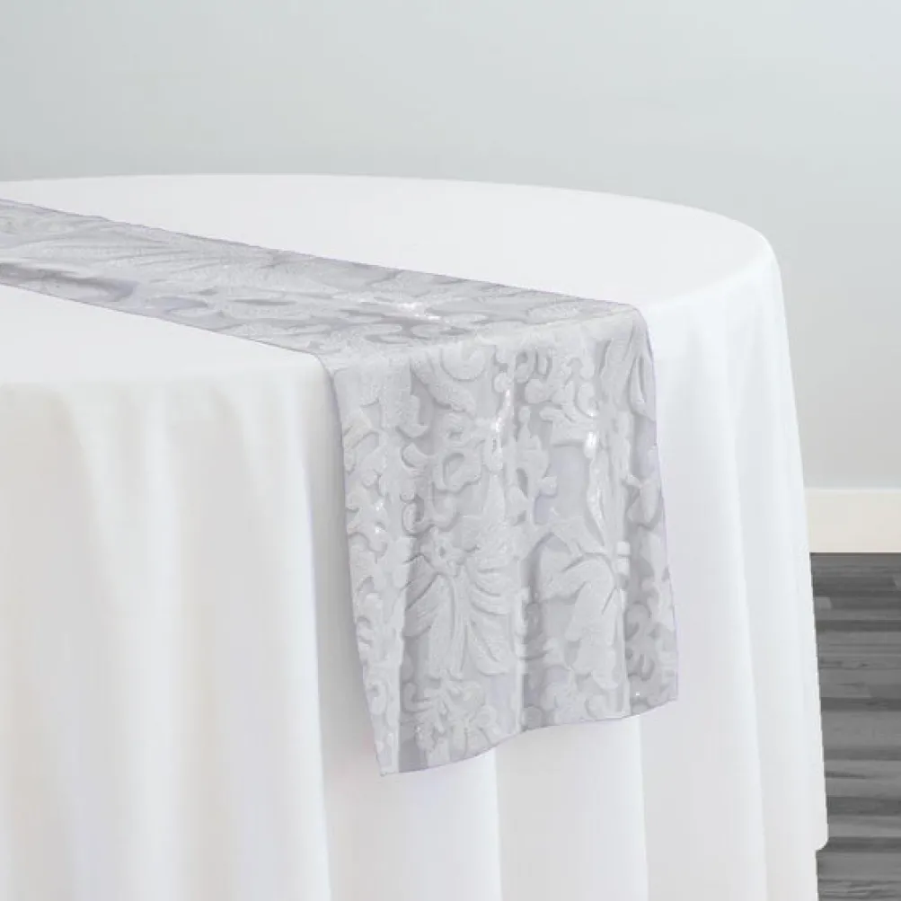 Milan Lace Table Runner in White