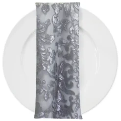 Milan Lace (w/ Poly Lining) Table Napkin in Silver