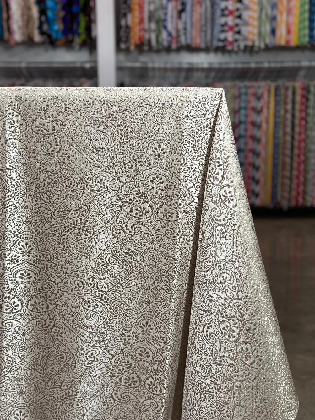 Miramar Jacquard Table Linen in Taupe