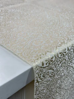 Miramar Jacquard Table Linen in Ivory and Gold