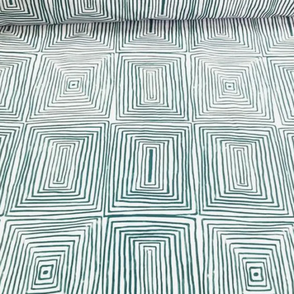 Modena (Poly Print) Table Linen in Green