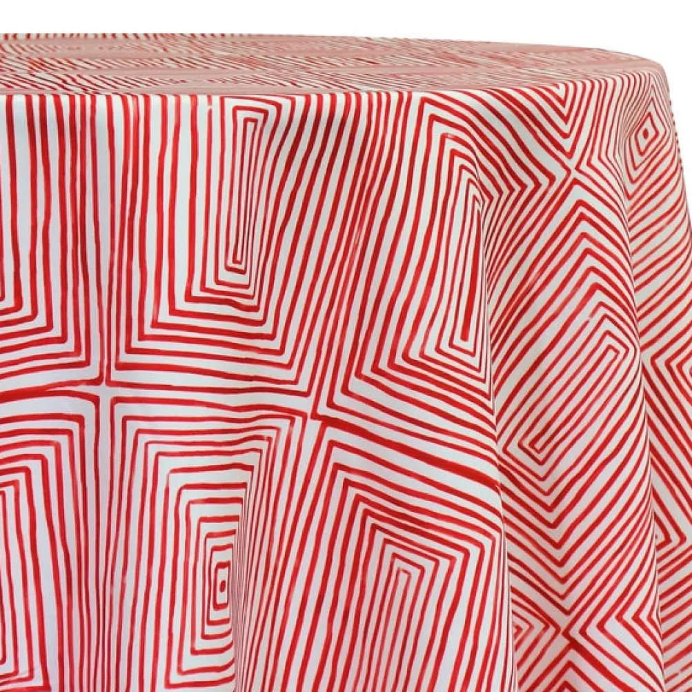 Modena (Poly Print) Table Linen in Red