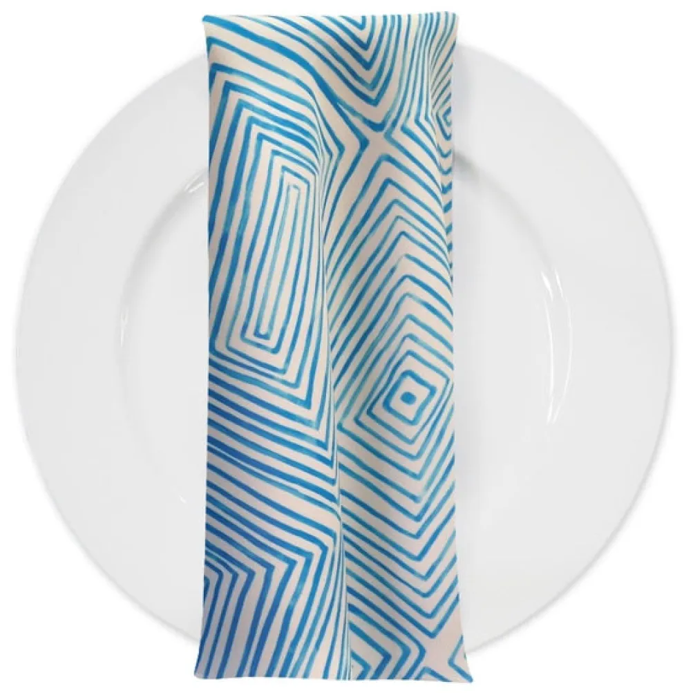 Modena (Poly Print) Table Napkin in Turquoise