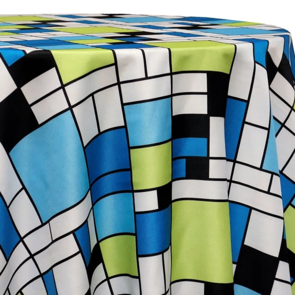 Mondrian (Poly Print) Table Linen in Blue