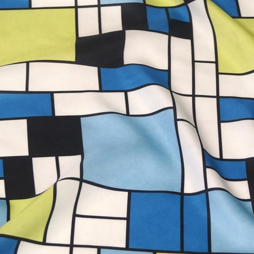 Mondrian (Poly Print) Table Runner in Blue