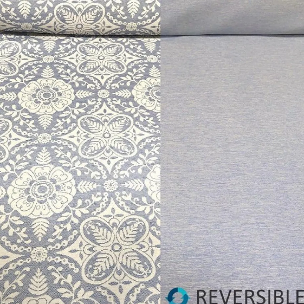 Morocco Jacquard (Reversible) Table Linen in Blue